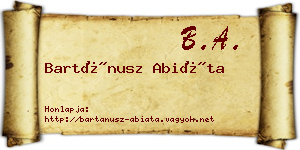 Bartánusz Abiáta névjegykártya